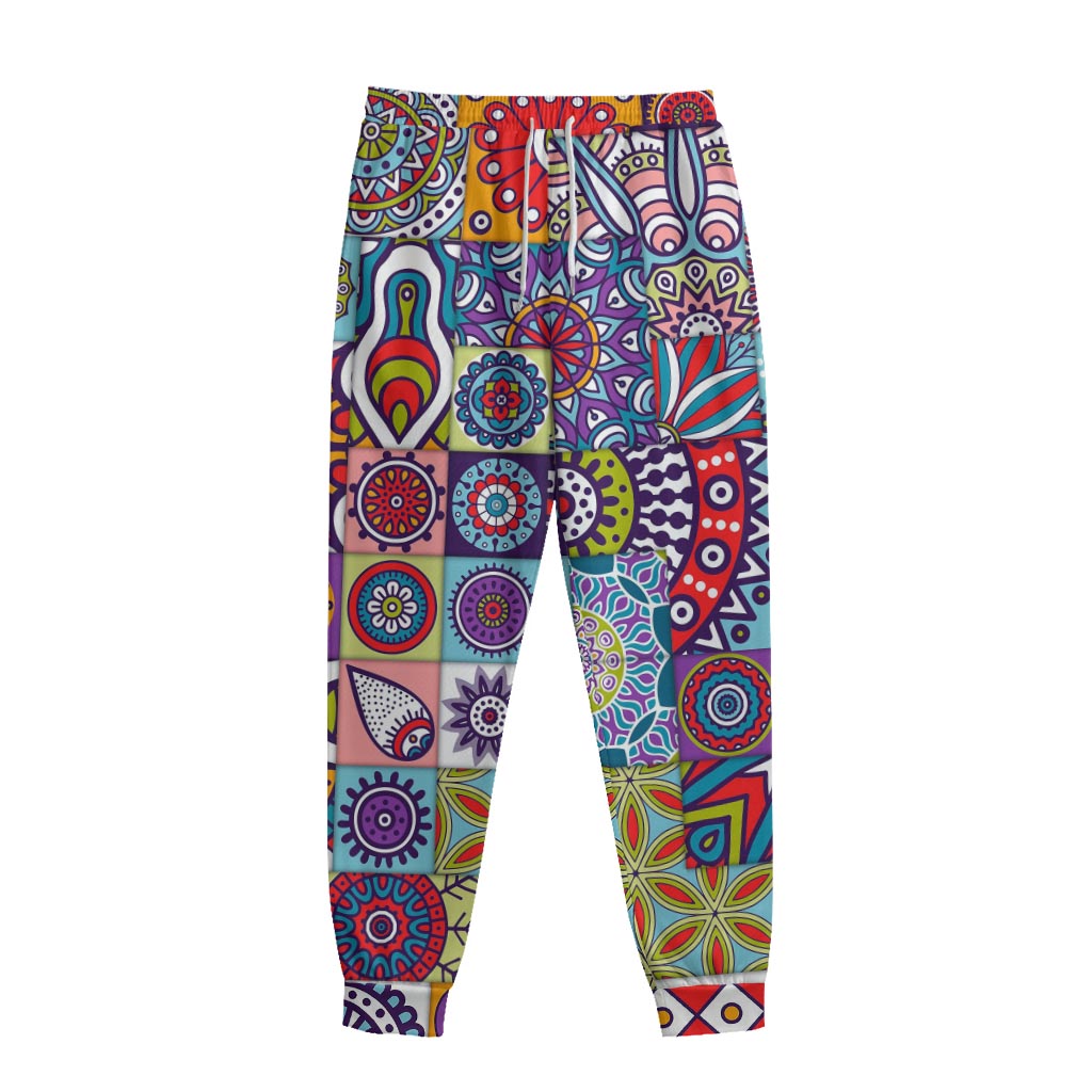 Mandala Tile Bohemian Pattern Print Sweatpants