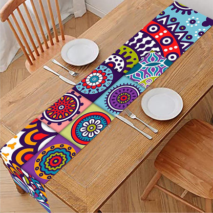 Mandala Tile Bohemian Pattern Print Table Runner