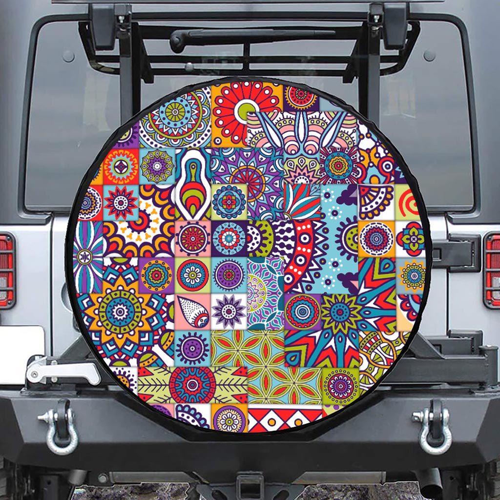 Mandala Tile Bohemian Pattern Print Tire Cover