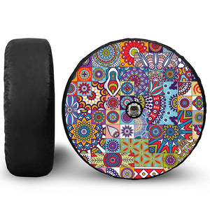 Mandala Tile Bohemian Pattern Print Tire Cover With Camera Hole