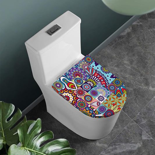 Mandala Tile Bohemian Pattern Print Toilet Lid Cover
