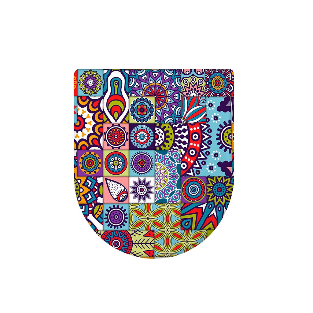 Mandala Tile Bohemian Pattern Print Toilet Lid Cover