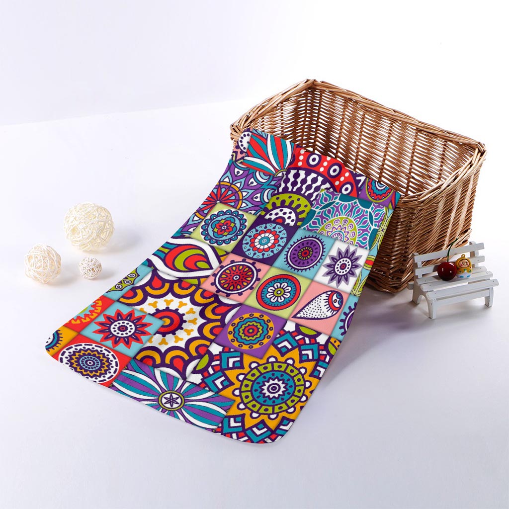 Mandala Tile Bohemian Pattern Print Towel
