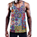 Mandala Tile Bohemian Pattern Print Men's Workout Tank Top