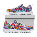 Mandala Tile Bohemian Pattern Print White Running Shoes