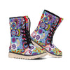 Mandala Tile Bohemian Pattern Print Winter Boots