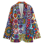 Mandala Tile Bohemian Pattern Print Women's Blazer