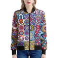 Mandala Tile Bohemian Pattern Print Women's Bomber Jacket