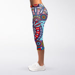 Mandala Tile Bohemian Pattern Print Women's Capri Leggings