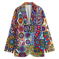 Mandala Tile Bohemian Pattern Print Women's Cotton Blazer