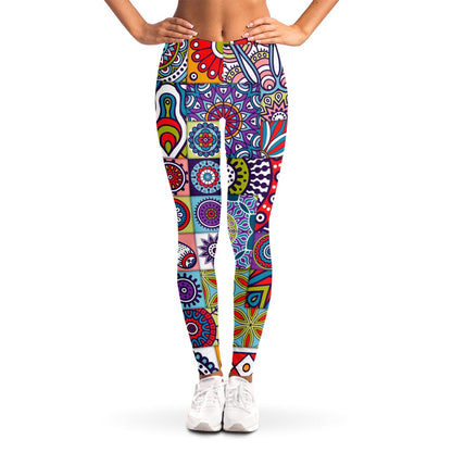 Mandala Tile Bohemian Pattern Print Women's Leggings