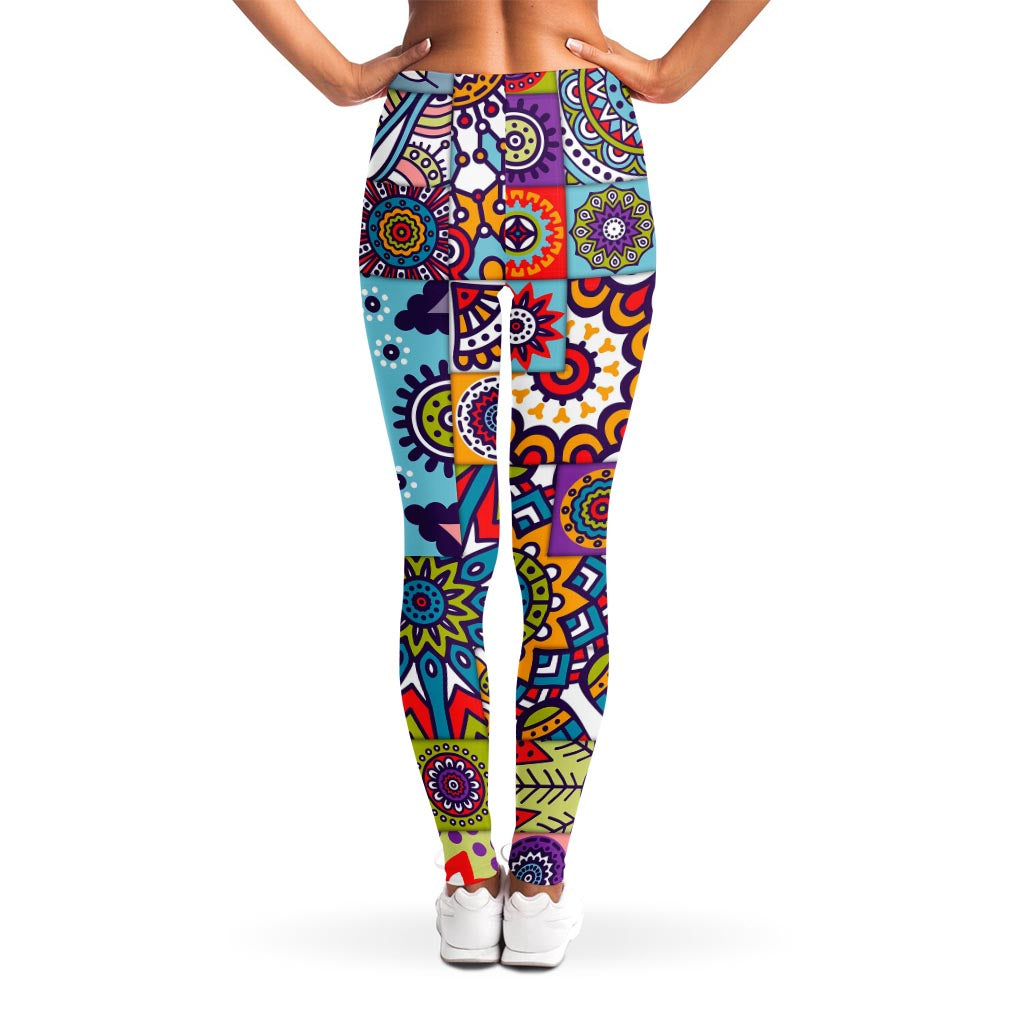 Mandala Tile Bohemian Pattern Print Women's Leggings