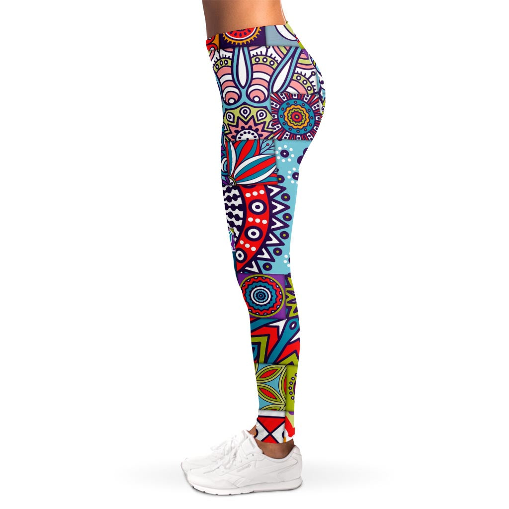 Mandala Tile Bohemian Pattern Print Women's Leggings