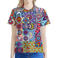 Mandala Tile Bohemian Pattern Print Women's Polo Shirt