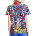 Mandala Tile Bohemian Pattern Print Women's Polo Shirt