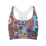 Mandala Tile Bohemian Pattern Print Women's Sports Bra