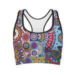 Mandala Tile Bohemian Pattern Print Women's Sports Bra