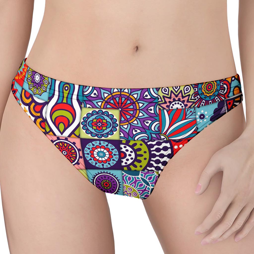 Mandala Tile Bohemian Pattern Print Women's Thong