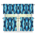 Mandala Waves Bohemian Pattern Print 3 Piece Kitchen Curtains