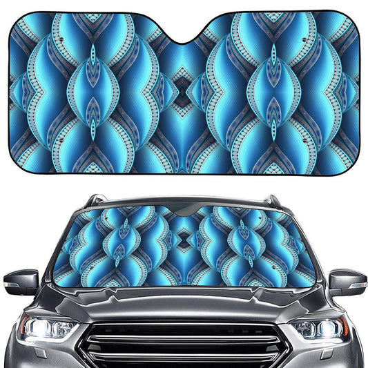 Mandala Waves Bohemian Pattern Print Car Windshield Sun Shade