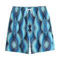 Mandala Waves Bohemian Pattern Print Cotton Shorts