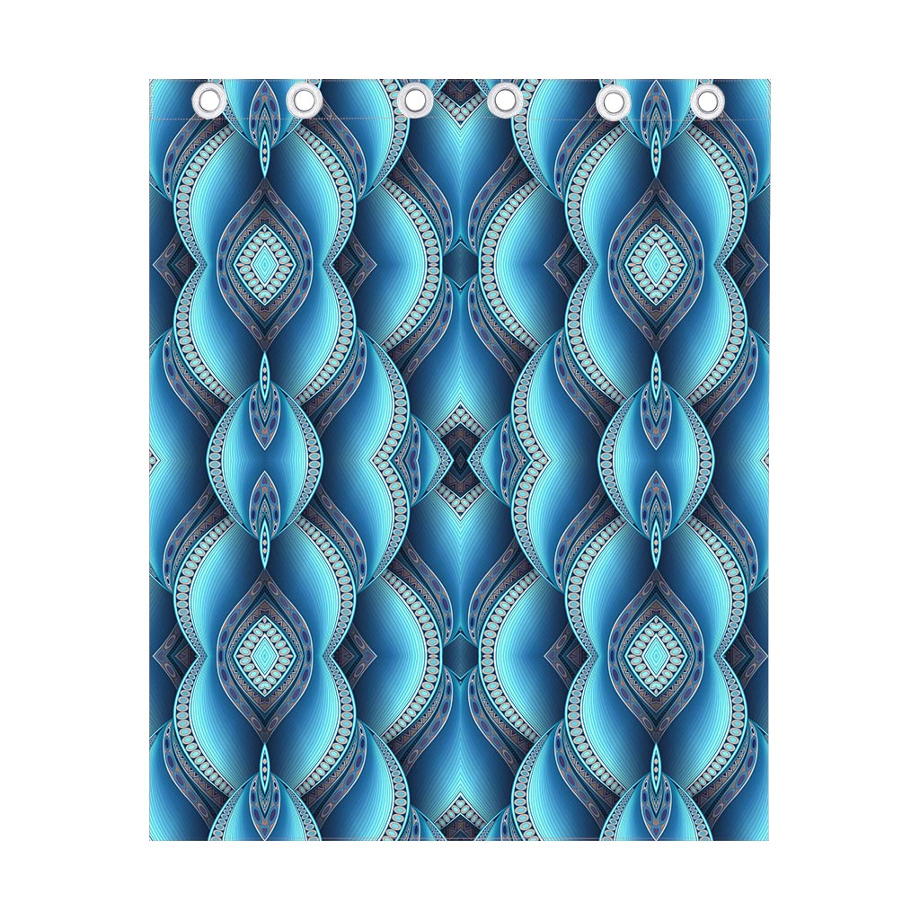 Mandala Waves Bohemian Pattern Print Curtain