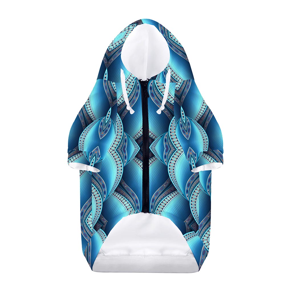Mandala Waves Bohemian Pattern Print Dog Zip Up Hoodie