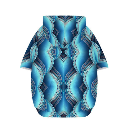 Mandala Waves Bohemian Pattern Print Dog Zip Up Hoodie
