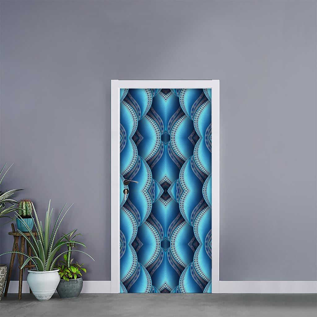 Mandala Waves Bohemian Pattern Print Door Sticker