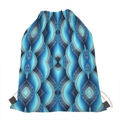 Mandala Waves Bohemian Pattern Print Drawstring Bag