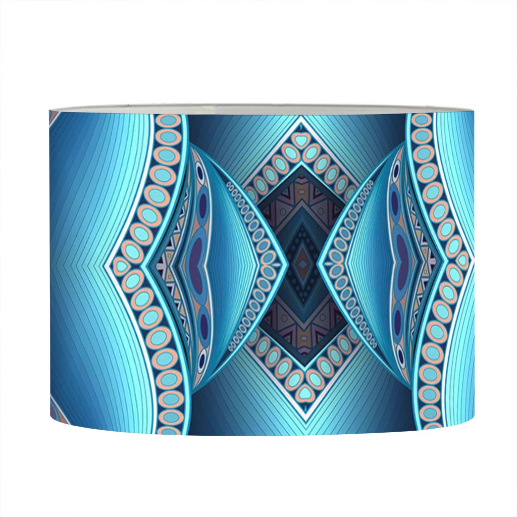 Mandala Waves Bohemian Pattern Print Drum Lamp Shade