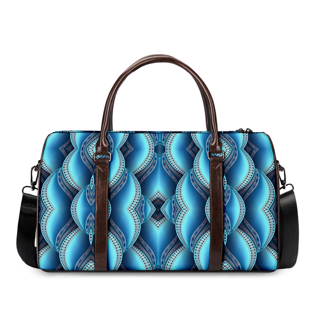 Mandala Waves Bohemian Pattern Print Duffle Bag