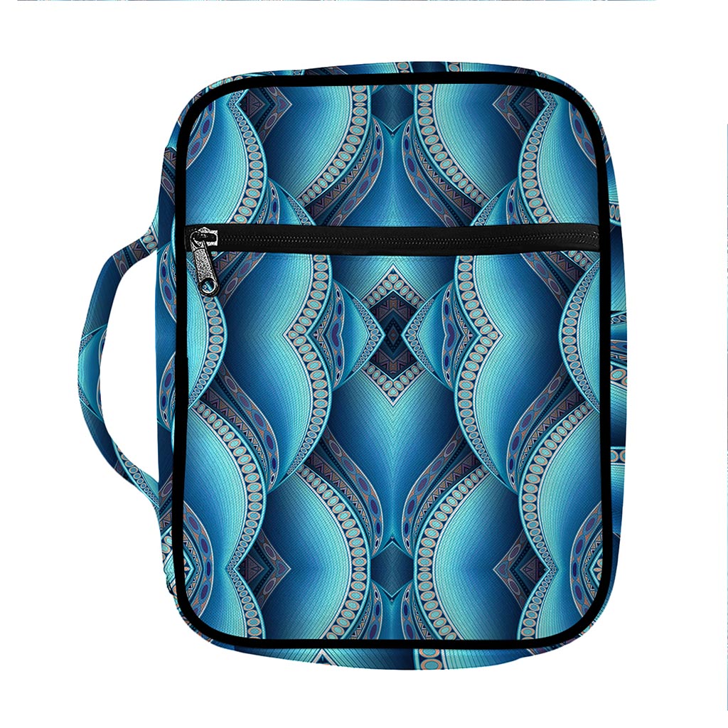 Mandala Waves Bohemian Pattern Print Front Pocket Bible Bag