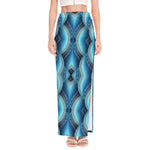 Mandala Waves Bohemian Pattern Print High Slit Maxi Skirt