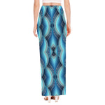 Mandala Waves Bohemian Pattern Print High Slit Maxi Skirt