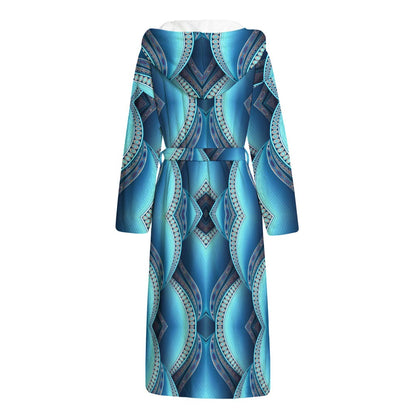 Mandala Waves Bohemian Pattern Print Hooded Bathrobe