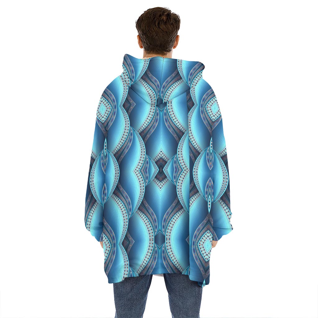 Mandala Waves Bohemian Pattern Print Hoodie Blanket
