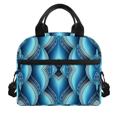 Mandala Waves Bohemian Pattern Print Insulated Lunch Bag