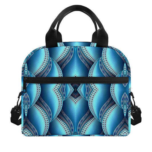 Mandala Waves Bohemian Pattern Print Insulated Lunch Bag