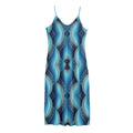 Mandala Waves Bohemian Pattern Print Jersey Midi Cami Dress