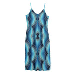 Mandala Waves Bohemian Pattern Print Jersey Midi Cami Dress