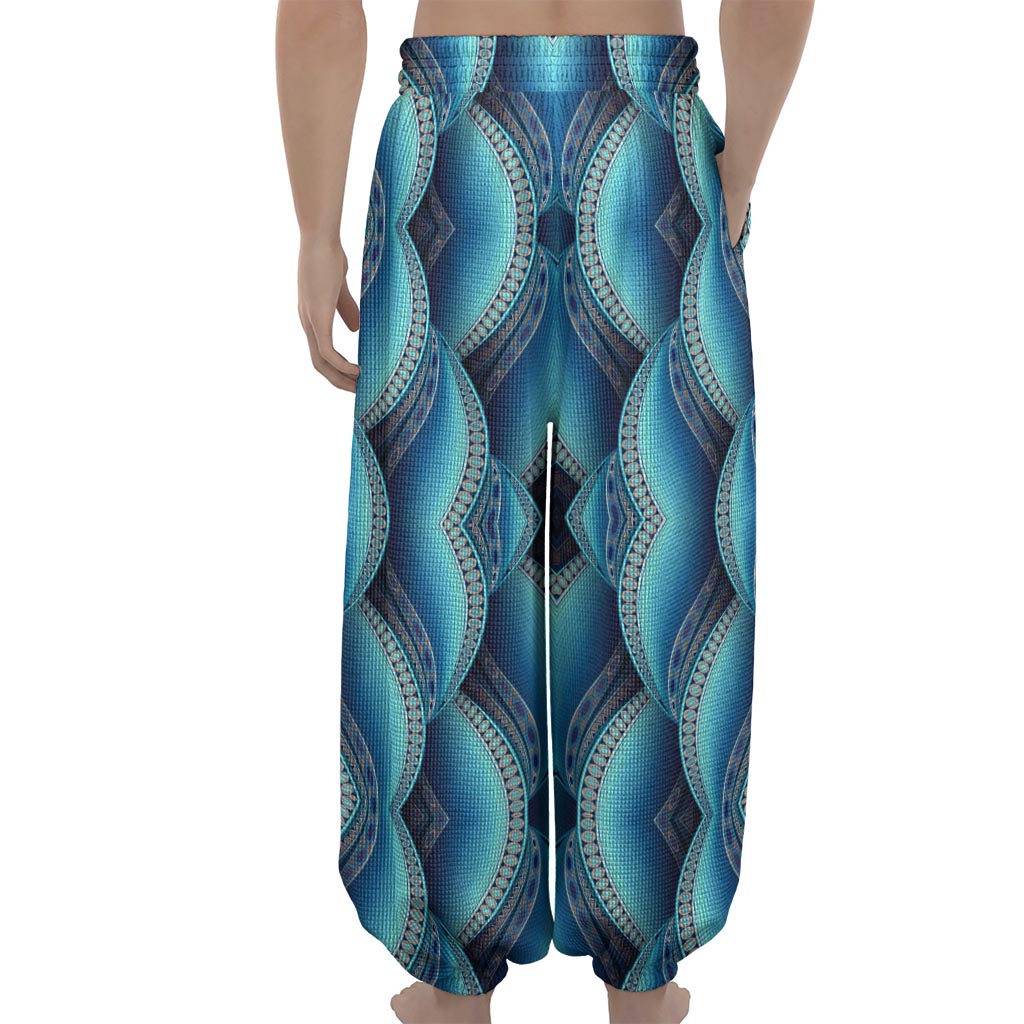 Mandala Waves Bohemian Pattern Print Lantern Pants