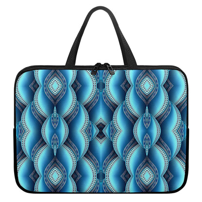Mandala Waves Bohemian Pattern Print Laptop Sleeve With Handle