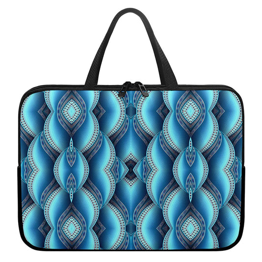 Mandala Waves Bohemian Pattern Print Laptop Sleeve With Handle