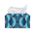 Mandala Waves Bohemian Pattern Print Leather Tissue Box Cover