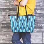 Mandala Waves Bohemian Pattern Print Leather Tote Bag