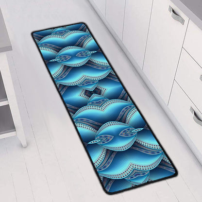 Mandala Waves Bohemian Pattern Print Long Kitchen Mat