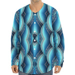 Mandala Waves Bohemian Pattern Print Long Sleeve Baseball Jersey