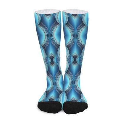 Mandala Waves Bohemian Pattern Print Long Socks
