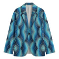 Mandala Waves Bohemian Pattern Print Men's Blazer